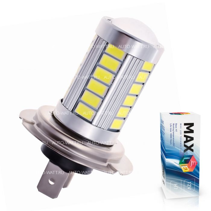 Светодиодная лампа H7 – Max-Road 33Led Линза 13W