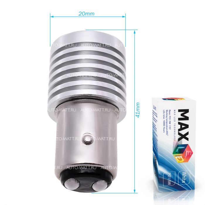 Светодиодная лампа P21/5W 1157 – 1 CREE 5W Линза Белая