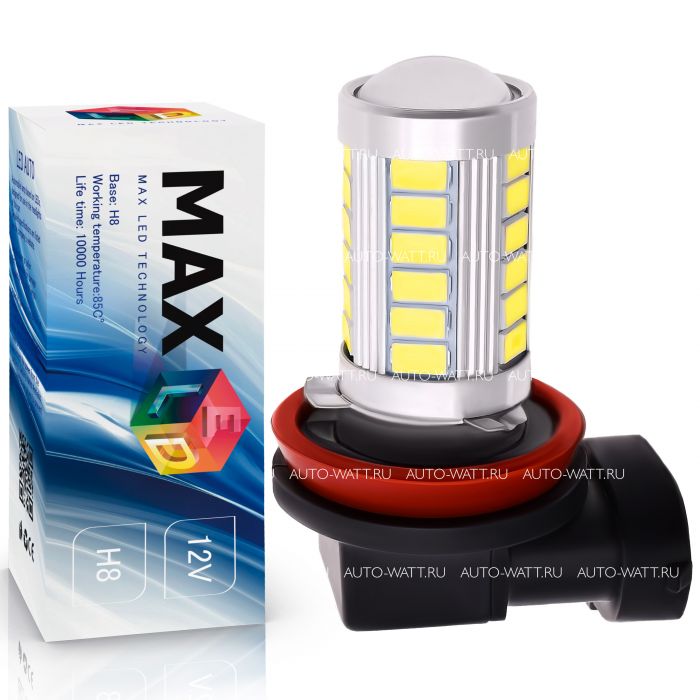 Светодиодная лампа H8 – Max-Road 33Led Линза 13W
