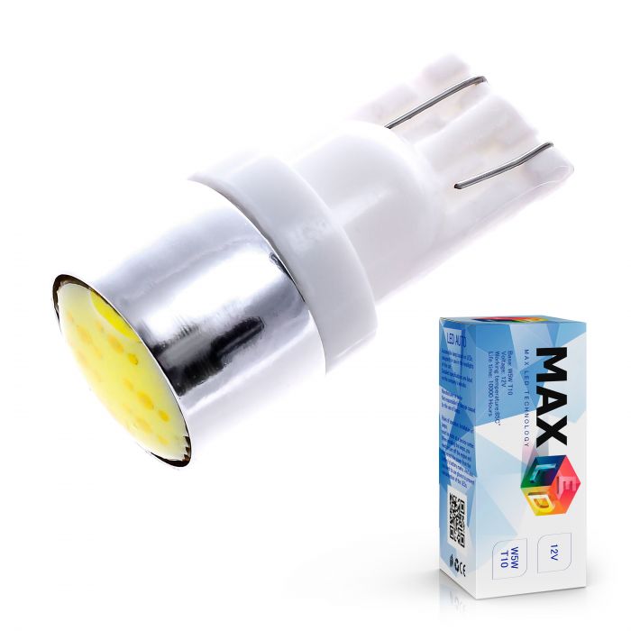 Светодиодная лампа T10 W5W – Max-COB 1Led 2W Белая