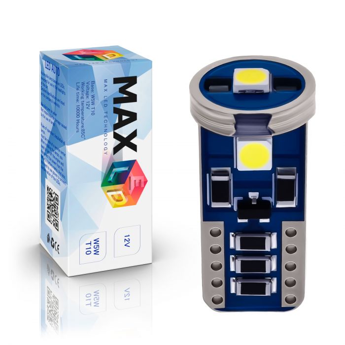 Светодиодная лампа T10 W5W - SMD3030 3Led CAN-BUS 3Вт Белая