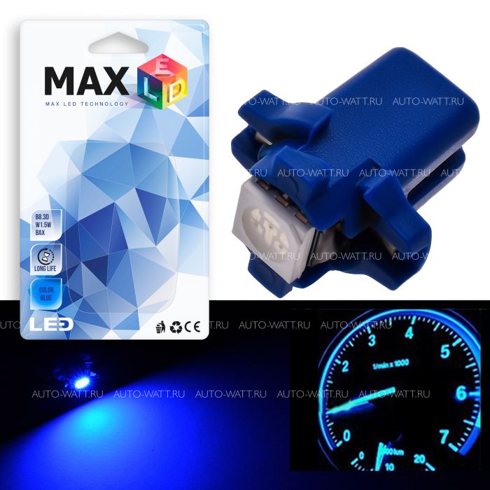Светодиодная лампа T5 B8.5D – 1 SMD5050 0.24W Синяя