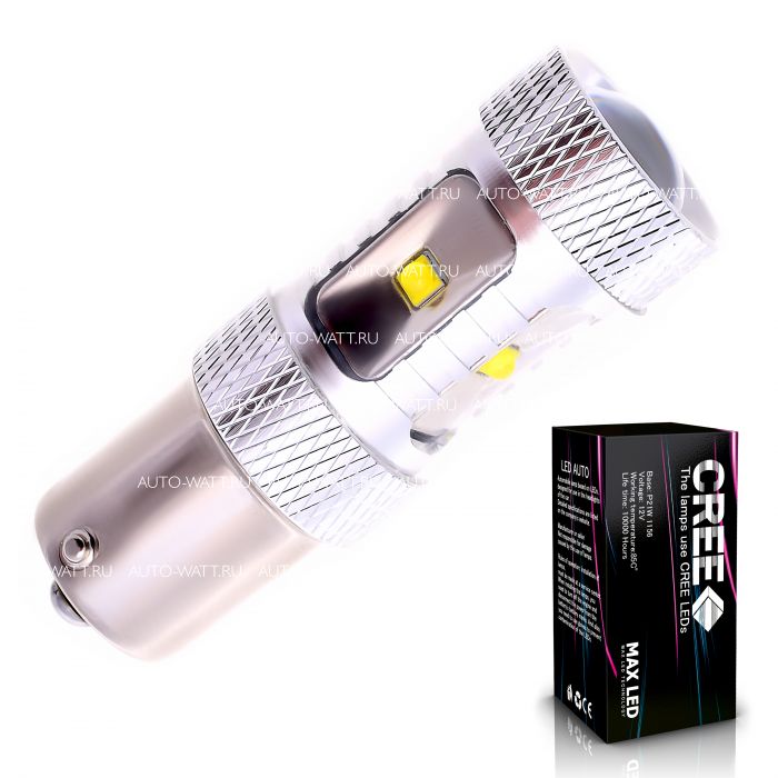 Светодиодная лампа P21W 1156 – 6 CREE XB 30W Белая