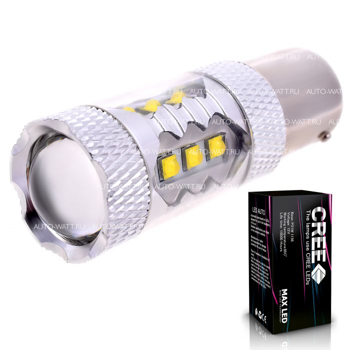 Светодиодная лампа P21W 1156 – 16 CREE 80W Белая