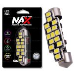 Светодиодная лампа C10W 41мм SV8.5 - NAX Shaft LG 12W Белая (1шт)