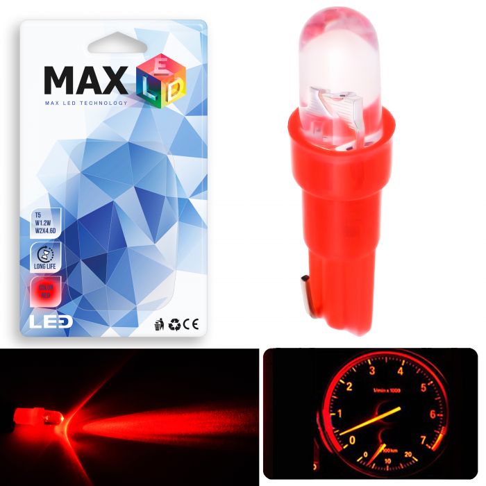 Светодиодная лампа T5 – 1 Dip-Led 0.1W Красная