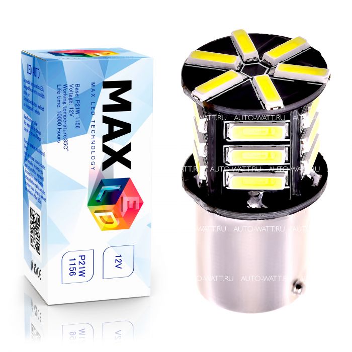 Светодиодная лампа P21W 1156 – Max-7014 5W Белая