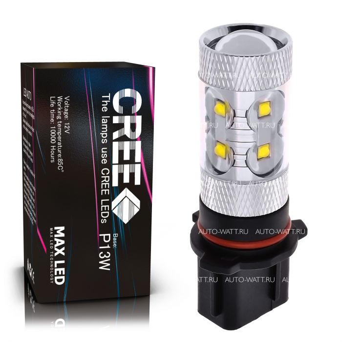 Светодиодная лампа P13W – 10 CREE 50W Линза