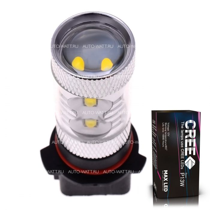 Светодиодная лампа P13W – 10 CREE 50W Линза