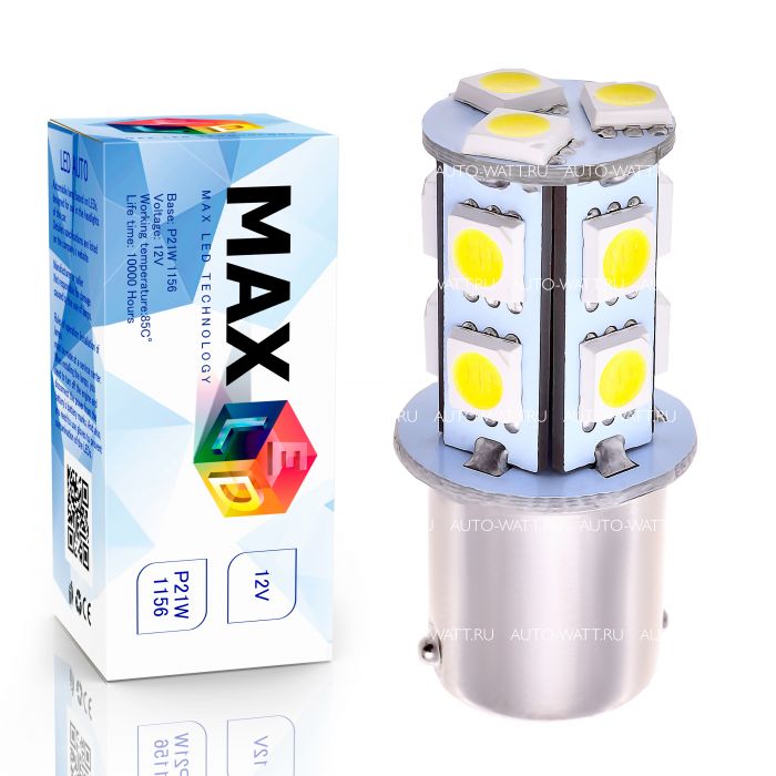 Светодиодная лампа P21W 1156 – 13 SMD5050 3.12W Белая