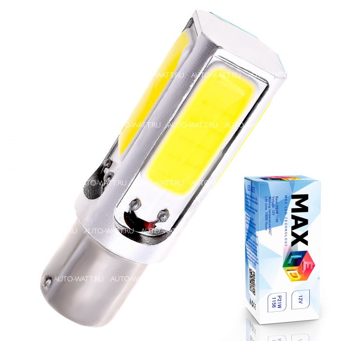 Светодиодная лампа P21W 1156 –  Max-COB 4Led 8W Белая