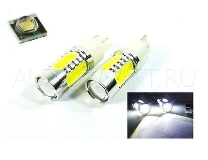 Светодиодная лампа W21/5W 7443 – 3 High-Power CREE 9.5W Линза Белая