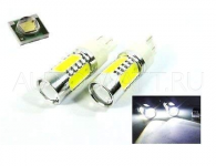 Светодиодная лампа P27W 3156 – 5 High-Power 7.5W Белая Линза