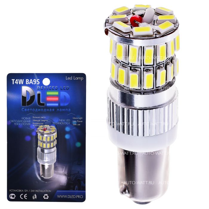 Светодиодная лампа T4W BA9S – 36 SMD3014 9W