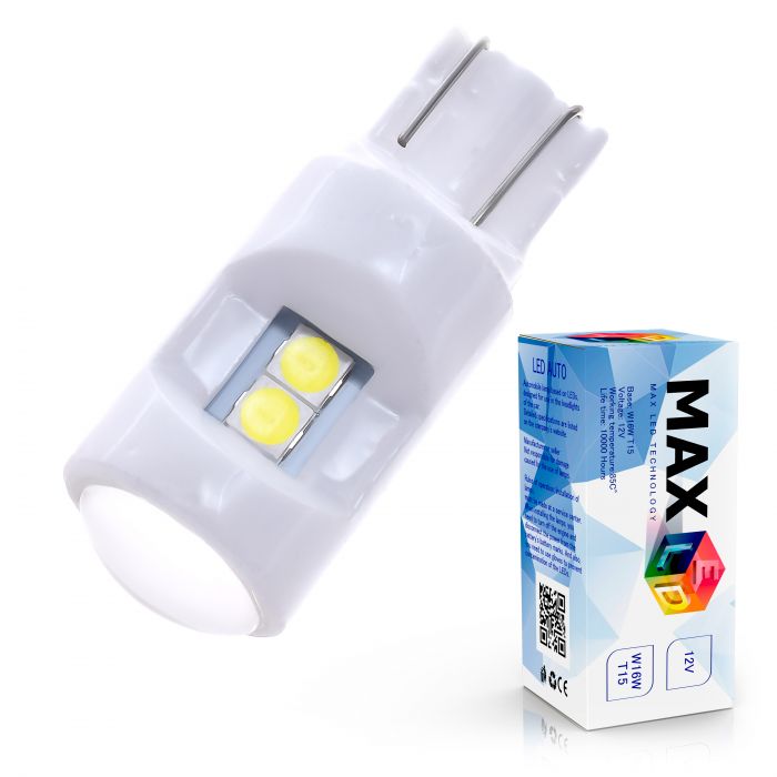 Светодиодная лампа T15 W16W – Max-Ceramic 3030 6Led Линза 6W Белая