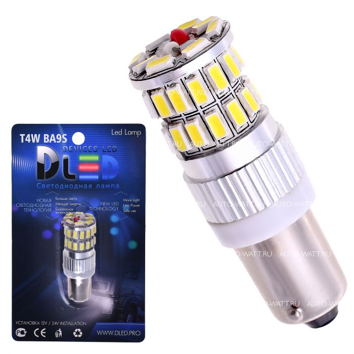 Светодиодная лампа T4W BA9S – 36 SMD3014 9W